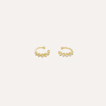 Load image into Gallery viewer, Gold Clip on Hoop Earrings with Chic Round Zirconia for Women | Soria Jewelry
