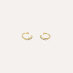 Load image into Gallery viewer, Gold Ear Cuffs Hoop Earrings with Sparkling CZ for Women | Soria Jewelry
