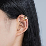 Load image into Gallery viewer, Gold Ear Cuffs with Sparkling Zircon Design for Women | Soria Jewelry
