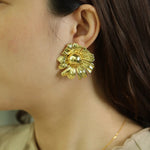 Load image into Gallery viewer, Floral Earrings with Gold Tone Charming Sunflower Design for Women | Soria Jewelry
