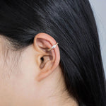 Load image into Gallery viewer, Gold Hoop Ear Cuffs Earrings with Drop CZ Design for Women | Soria Jewelry
