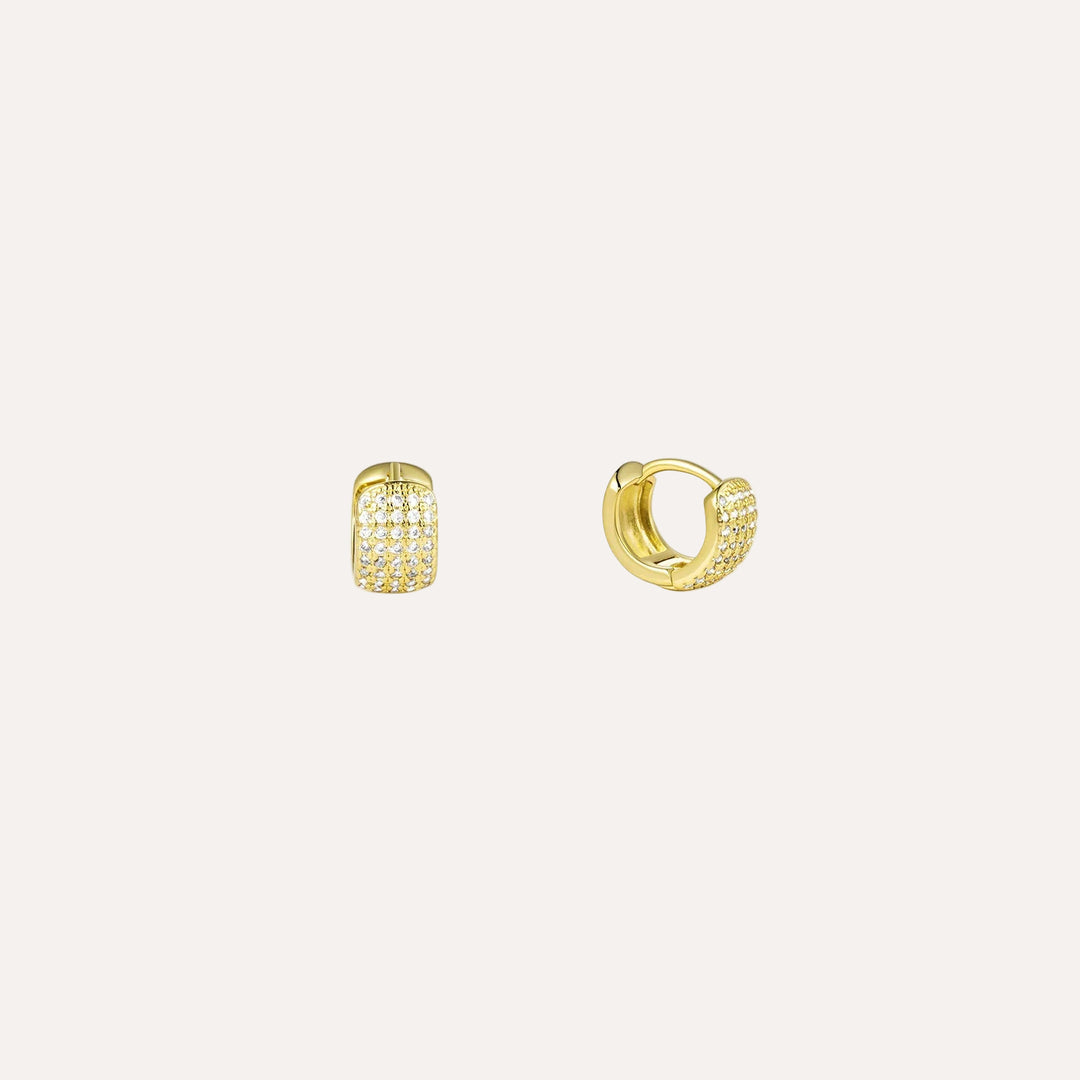 Gold Huggie Hoop Earrings for Women | Sparkle Zirconia Jewelry | Soria Jewelry