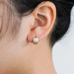 Load image into Gallery viewer, Gold Huggie Hoop Earrings for Women | Sparkle Zirconia Jewelry | Soria Jewelry
