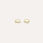 Load image into Gallery viewer, Gold Irregular Clip on Earrings with Delicate CZ for Women | Soria Jewelry
