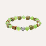 Load image into Gallery viewer, Beaded Bracelet for Women | Green and Metallic Stone Design | Soria Jewelry
