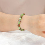 Load image into Gallery viewer, Beaded Bracelet for Women | Green and Metallic Stone Design | Soria Jewelry

