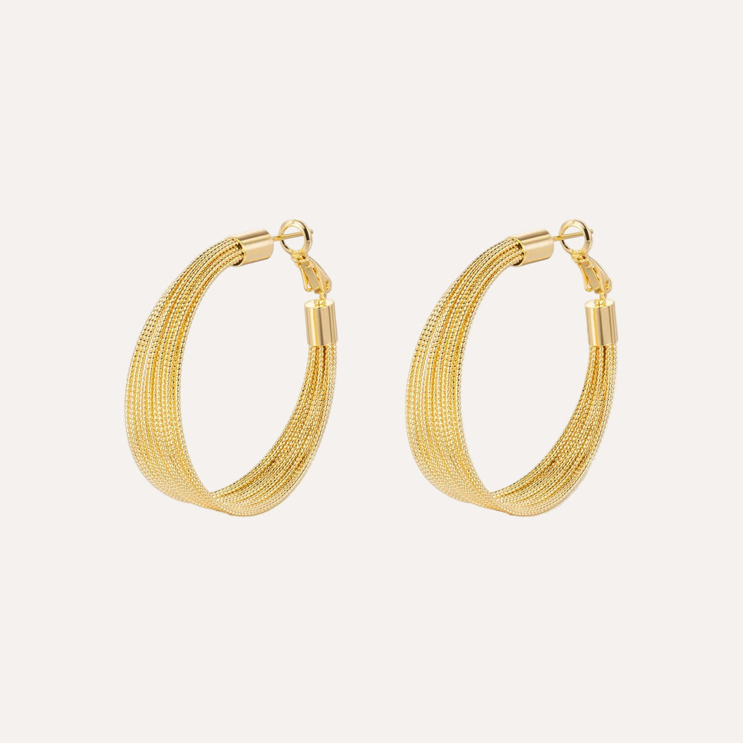 Hoop Earrings with Gold Tone and Beaded for Women | Soria Jewelry