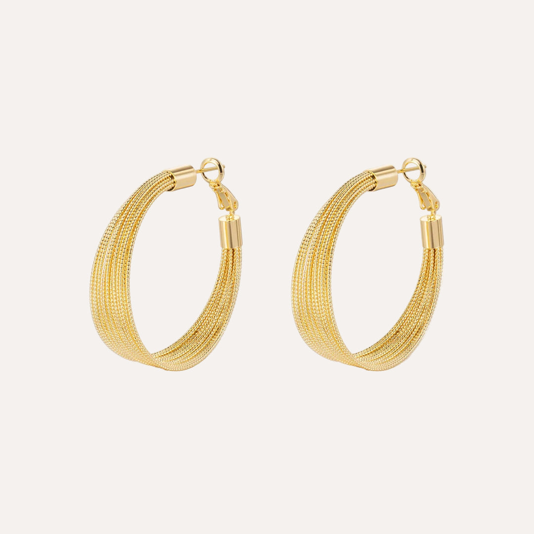 Hoop Earrings with Gold Tone and Beaded for Women | Soria Jewelry