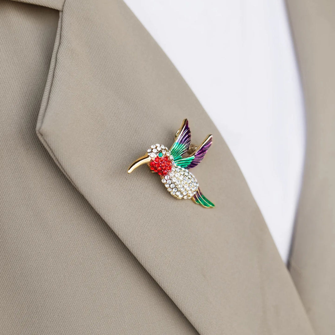 Hummingbird Brooch Dazzling Lapel Pin for Women | Soria Jewelry