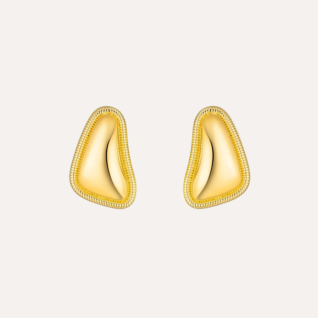 Irregular Earrings with Gold Tone and Textured Design for Women | Soria Jewelry