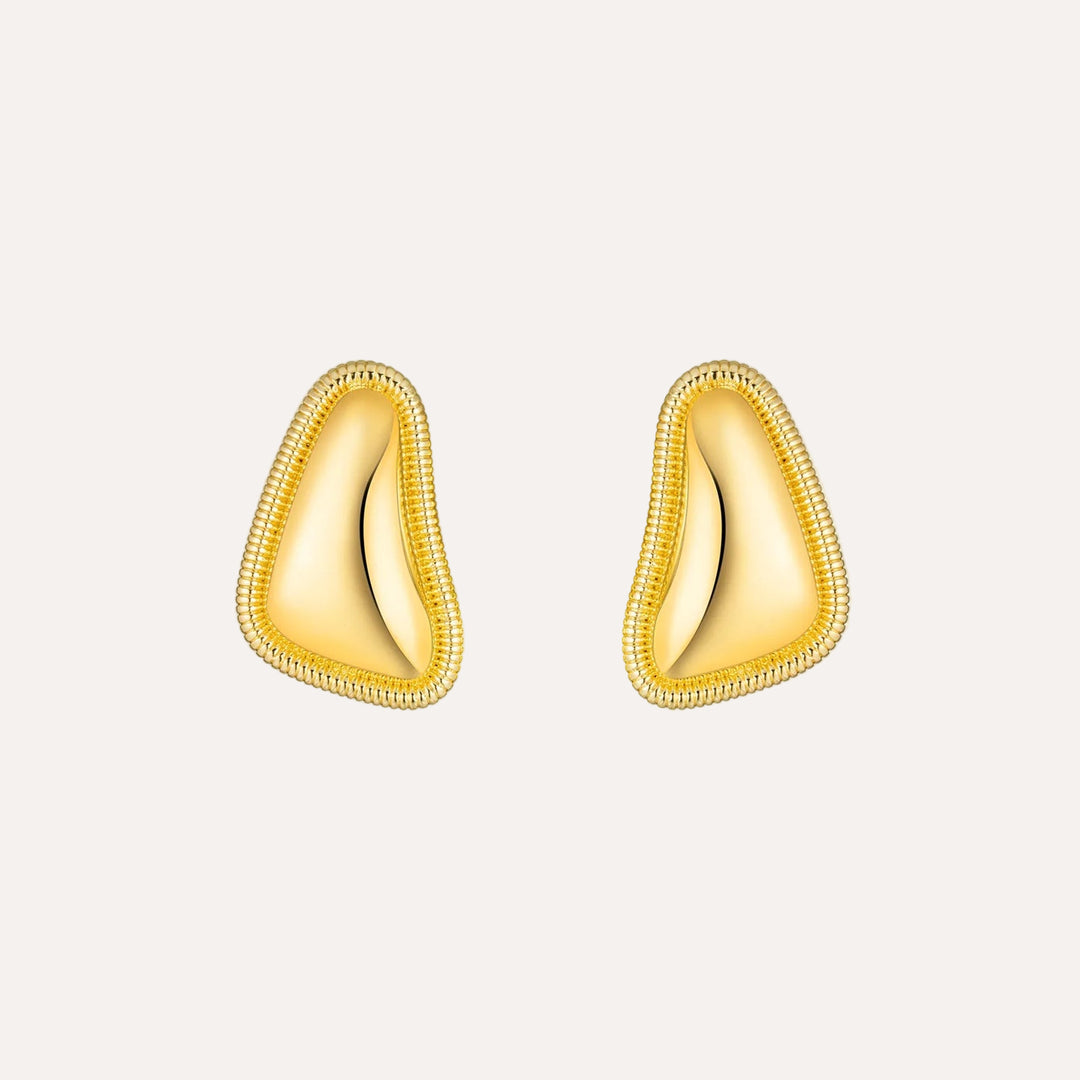 Irregular Earrings with Gold Tone and Textured Design for Women | Soria Jewelry