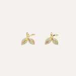 Load image into Gallery viewer, Leaf Clip on Earrings with Sparkling CZ Design for Women | Soria Jewelry
