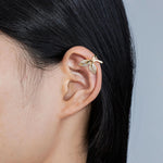 Load image into Gallery viewer, Leaf Clip on Earrings with Sparkling CZ Design for Women | Soria Jewelry
