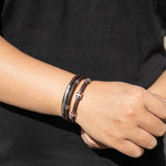 Load image into Gallery viewer, Brown Leather Bracelet with Multi Layer Design for Men | Soria Jewelry
