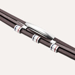 Load image into Gallery viewer, Brown Leather Bracelet with Multi Layer Design for Men | Soria Jewelry
