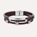 Load image into Gallery viewer, Brown Leather Bracelet with Multi Layer Design for Men | Soria Jewelry

