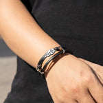 Load image into Gallery viewer, Leather Bracelet for Men | Multilayer Guitar Braided Design | Soria Jewelry
