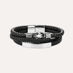 Load image into Gallery viewer, Woven Leather Bracelet for Men | Multilayer Clasp Bangle | Soria Jewelry
