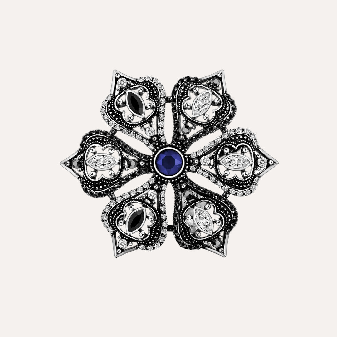 Navy Blue Bouquet Brooch with Crystal Design for Women Wedding | Soria Jewelry