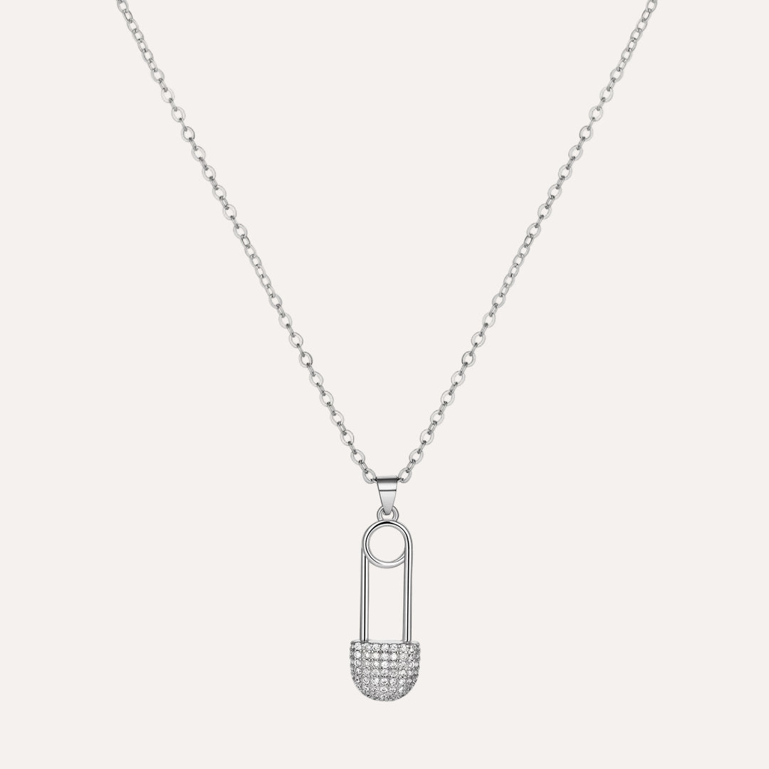 Pin Necklace for Women | Paperclip Crystal Pendant Niche Design | Soria Jewelry