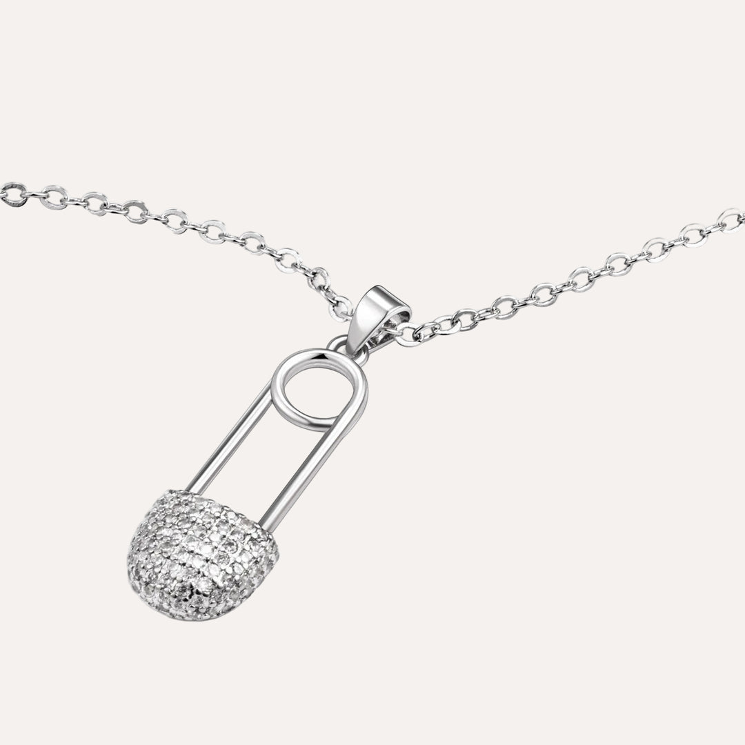 Pin Necklace for Women | Paperclip Crystal Pendant Niche Design | Soria Jewelry