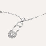 Load image into Gallery viewer, Pin Necklace for Women | Paperclip Crystal Pendant Niche Design | Soria Jewelry
