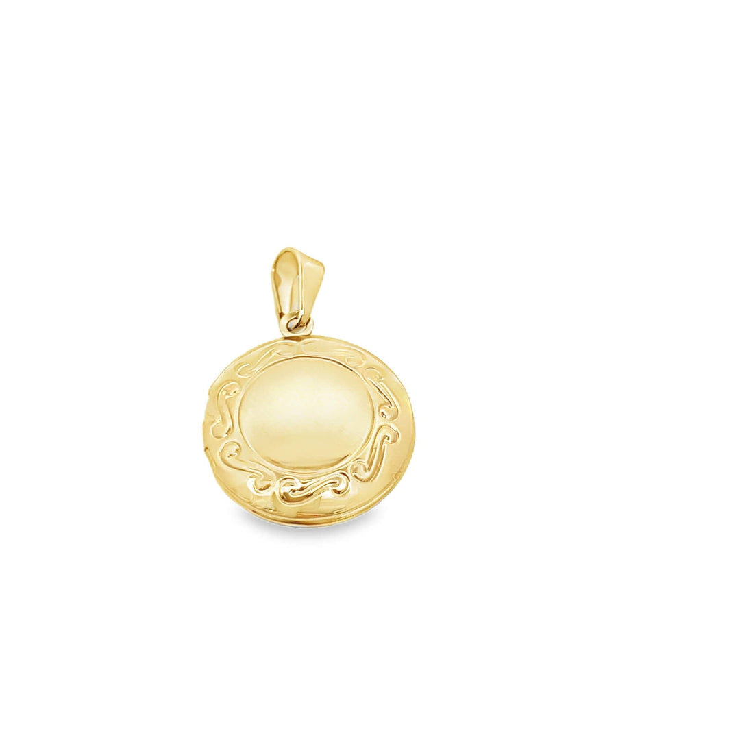 Tiny Engraved Round Locket Charm