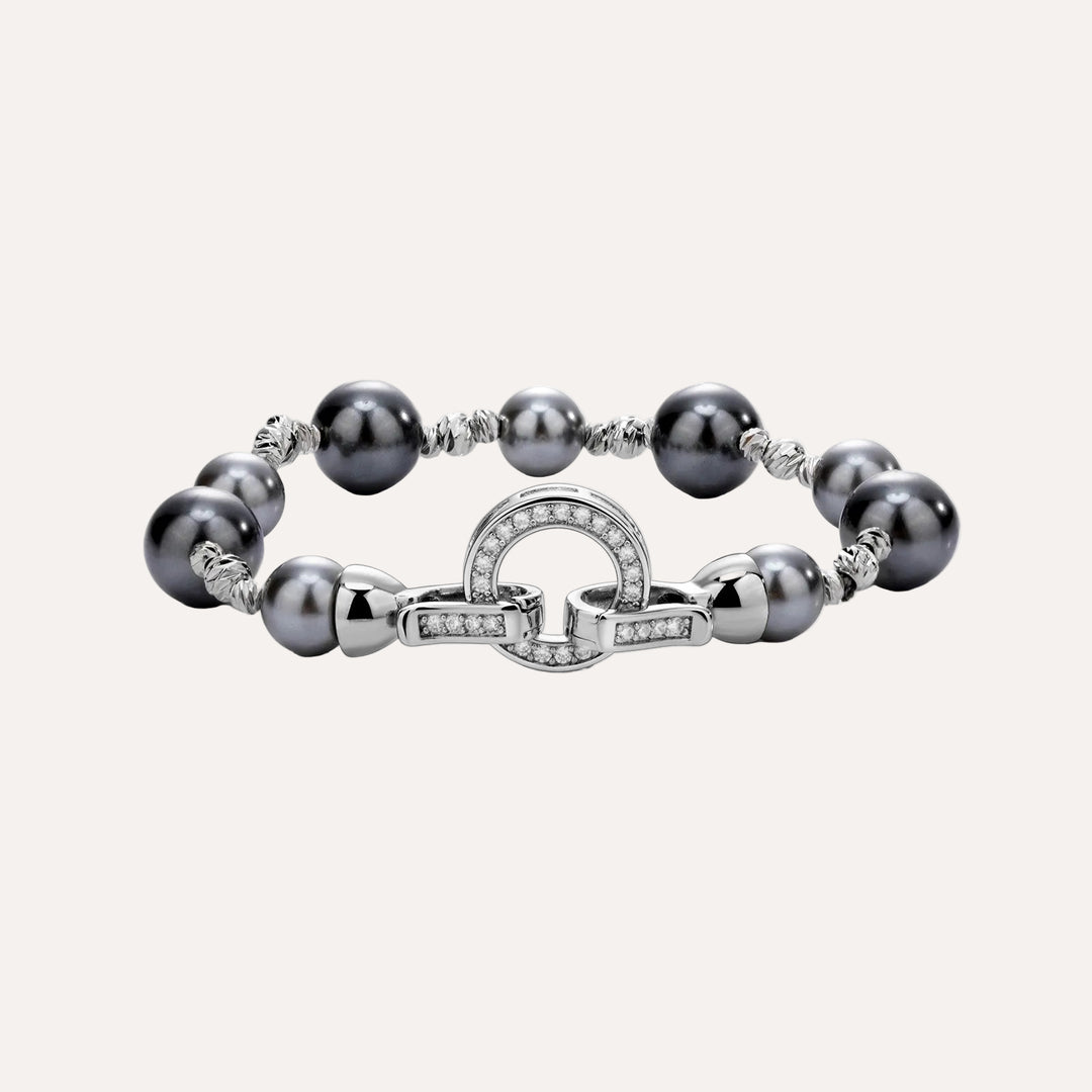 Pearl Bracelet with Zircon Clasp for Women | Soria Jewelry