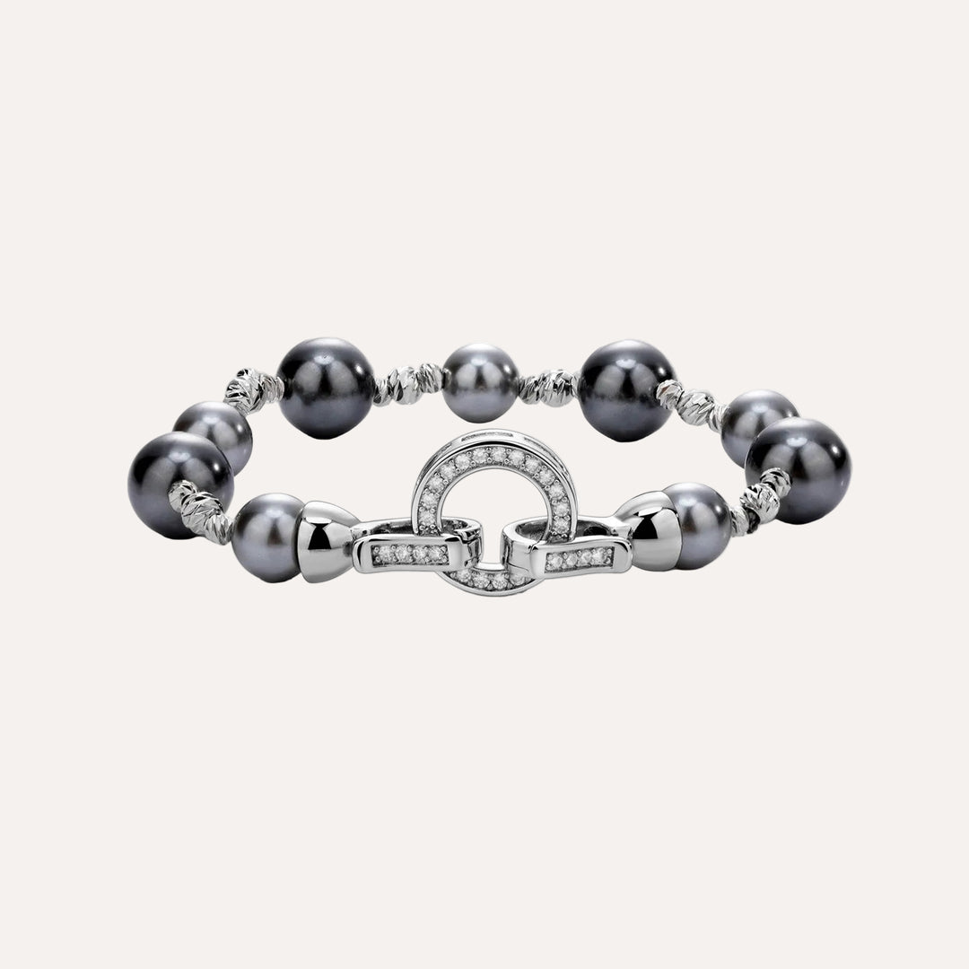Pearl Bracelet with Zircon Clasp for Women | Soria Jewelry