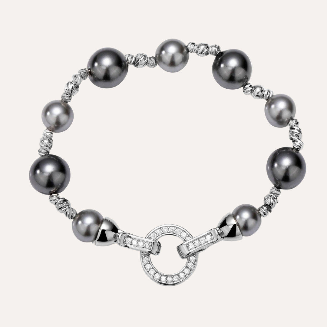 Pearl Bracelet with Zircon Clasp for Women | Soria Jewelry