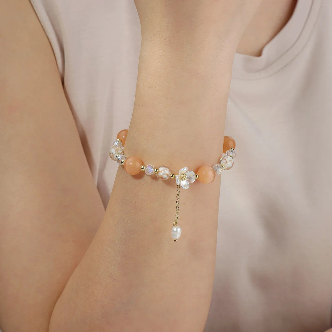 Beaded Bracelet for Women | Pearl Stretch Bracelet | Soria Jewelry