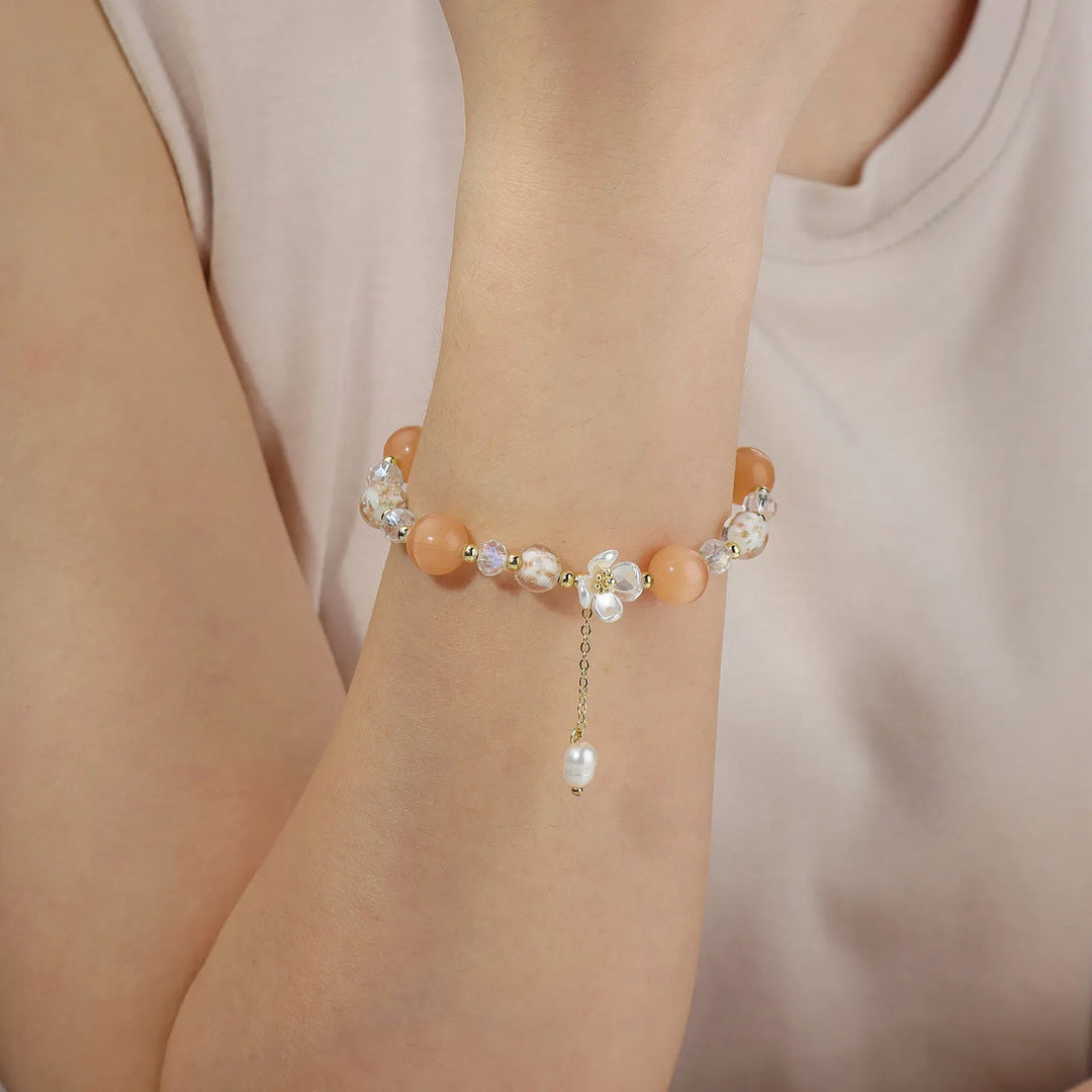 Beaded Bracelet for Women | Pearl Stretch Bracelet | Soria Jewelry