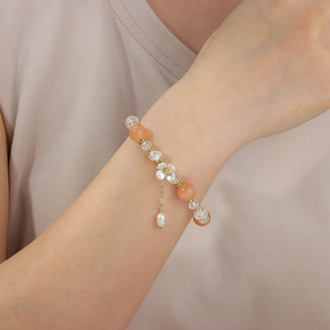 Beaded Bracelet for Women | Pearl Stretch Bracelet | Soria Jewelry