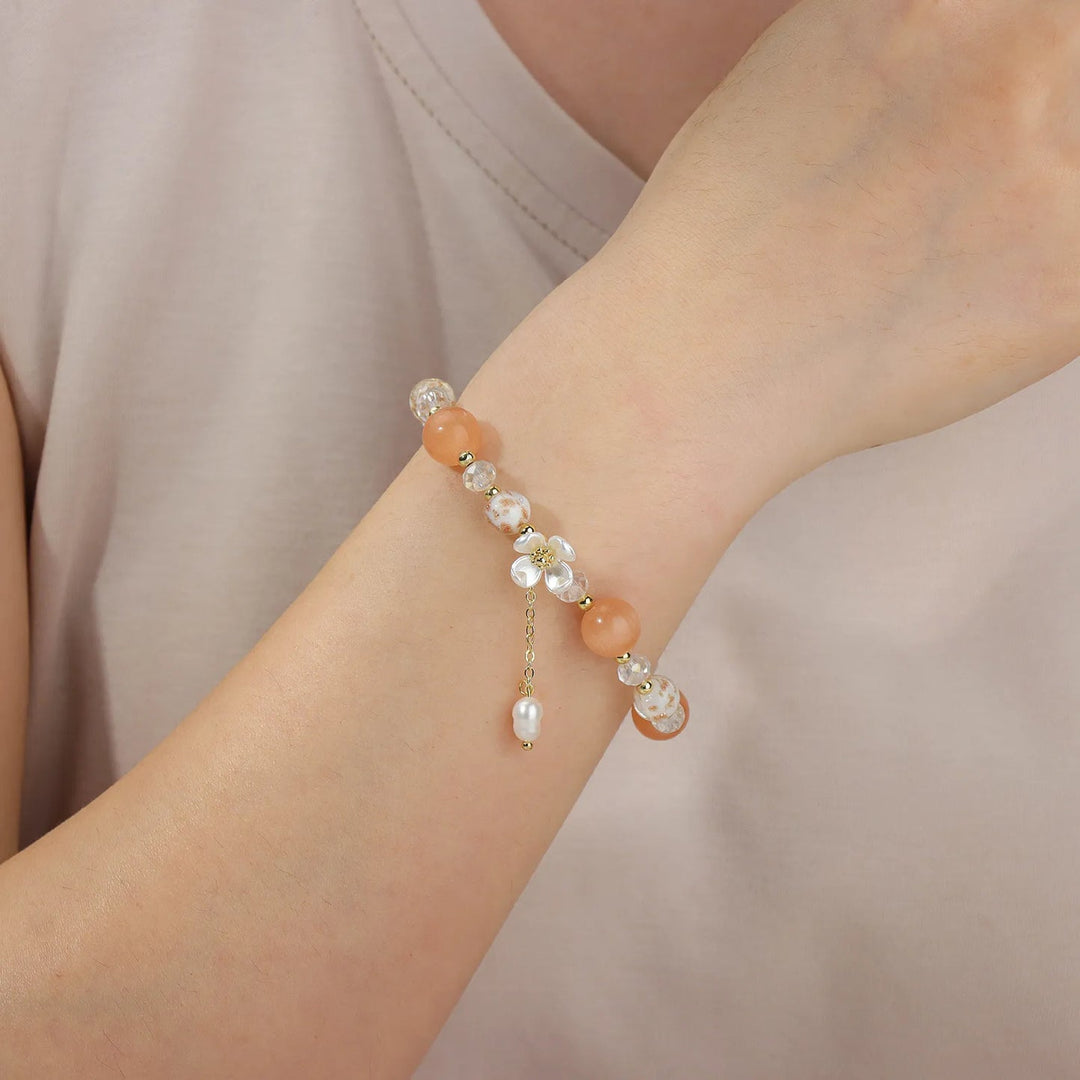 Beaded Bracelet for Women | Pearl Stretch Bracelet | Soria Jewelry