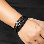 Load image into Gallery viewer, Leather Anchor Bracelet for Men | Punk Multilayer Braided Design | Soria Jewelry
