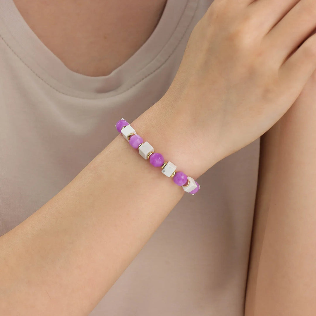 Beaded Bracelet for women | Natural Stone and Elastic Rope Design | Beaded Bracelet for women | Natural Stone and Elastic Rope Design | Soria Jewelry