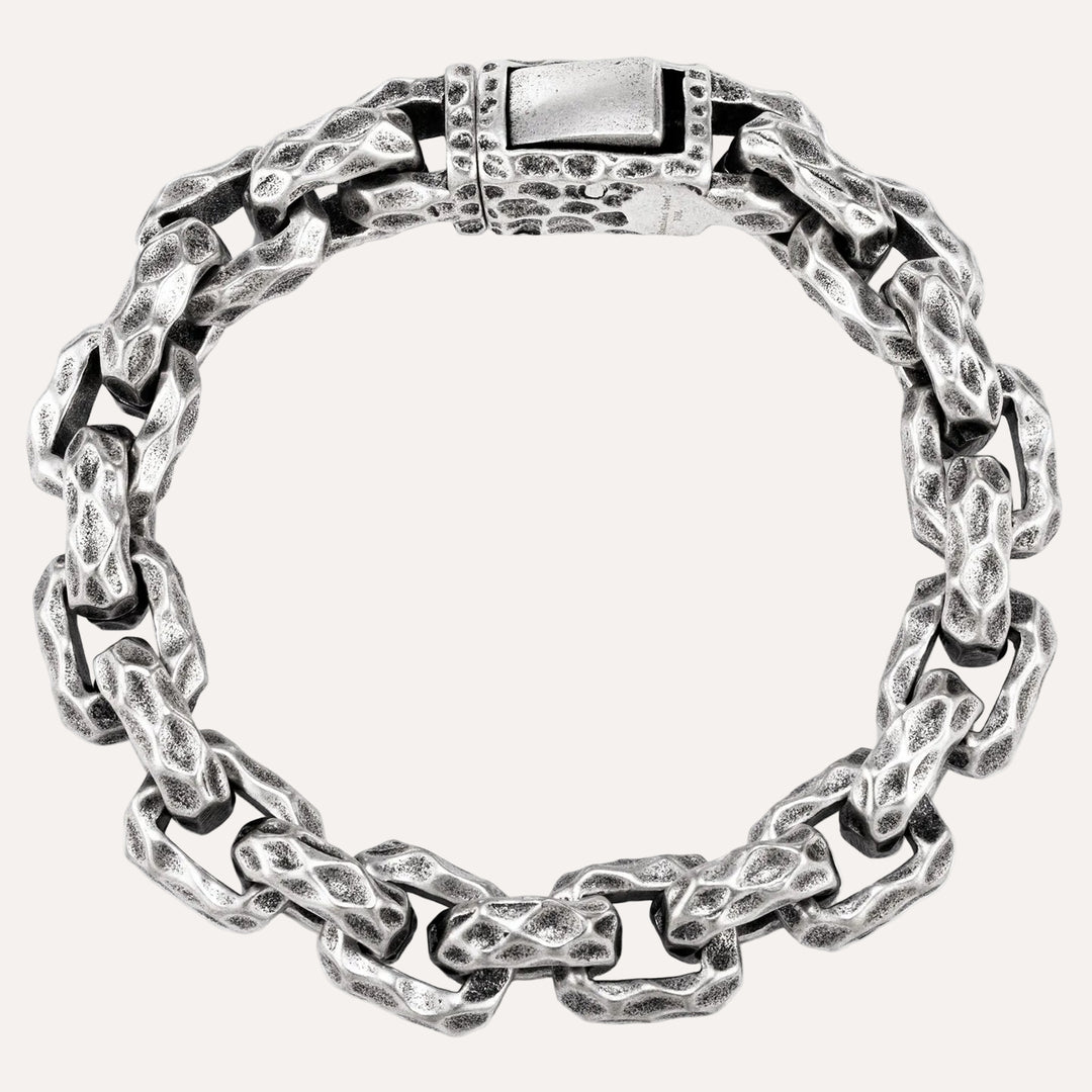 Chunky Chain Bracelet for Men | Retro Punk Gothic Hammer Design | Soria Jewelry