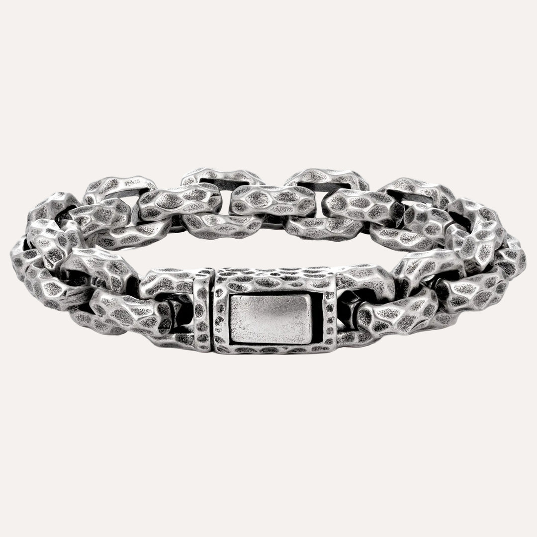Chunky Chain Bracelet for Men | Retro Punk Gothic Hammer Design | Soria Jewelry