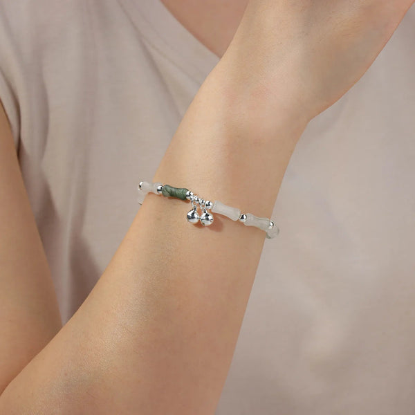 Beaded Bracelet for Women | Retro Silver Bells Charm Bracelet | Soria Jewelry