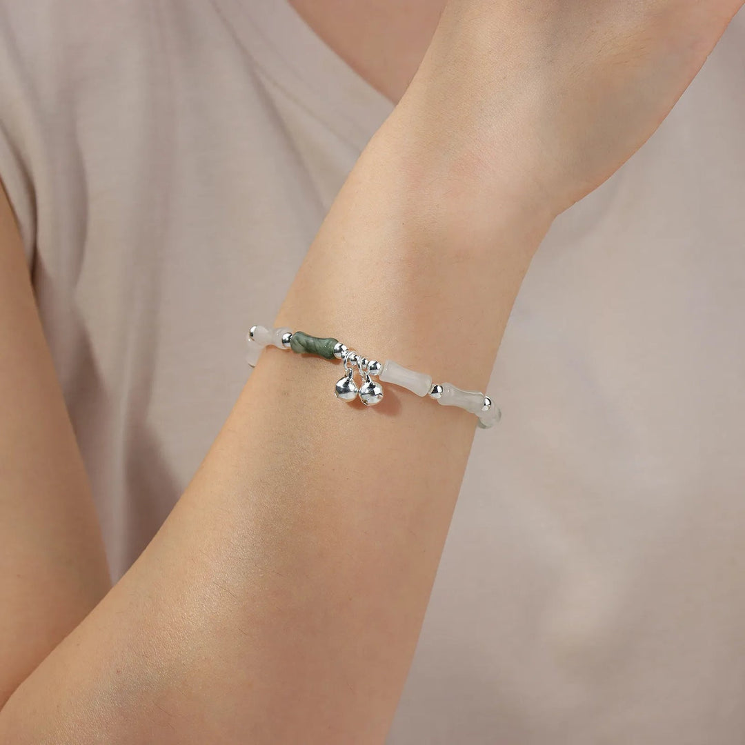 Beaded Bracelet for Women | Retro Silver Bells Charm Bracelet | Soria Jewelry