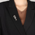 Load image into Gallery viewer, Seahorse Brooch for Women | Fashion Animal Crystal Pin | Soria Jewelry
