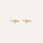 Load image into Gallery viewer, Gold Starburst Ear Cuffs for Women | Sparkly CZ Ear Clip | Soria Jewelry
