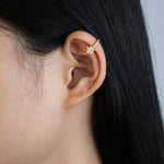 Load image into Gallery viewer, Gold Starburst Ear Cuffs for Women | Sparkly CZ Ear Clip | Soria Jewelry
