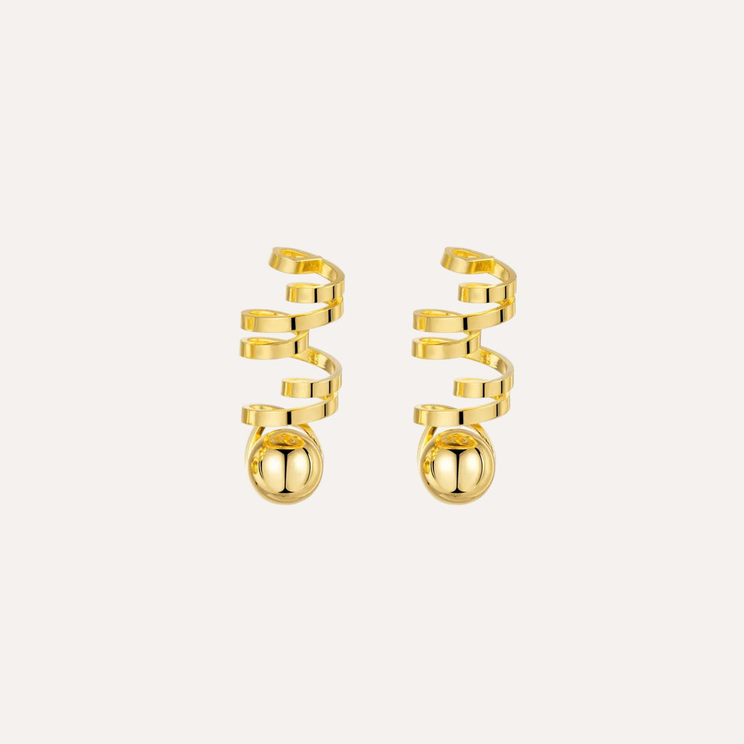 Spiral Twist Dangle Earrings with Gold Tone for Women | Soria Jewelry