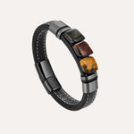 Load image into Gallery viewer, Tiger Eye Leather Bracelet Natural Beaded Bracelet for Men | Soria Jewelry
