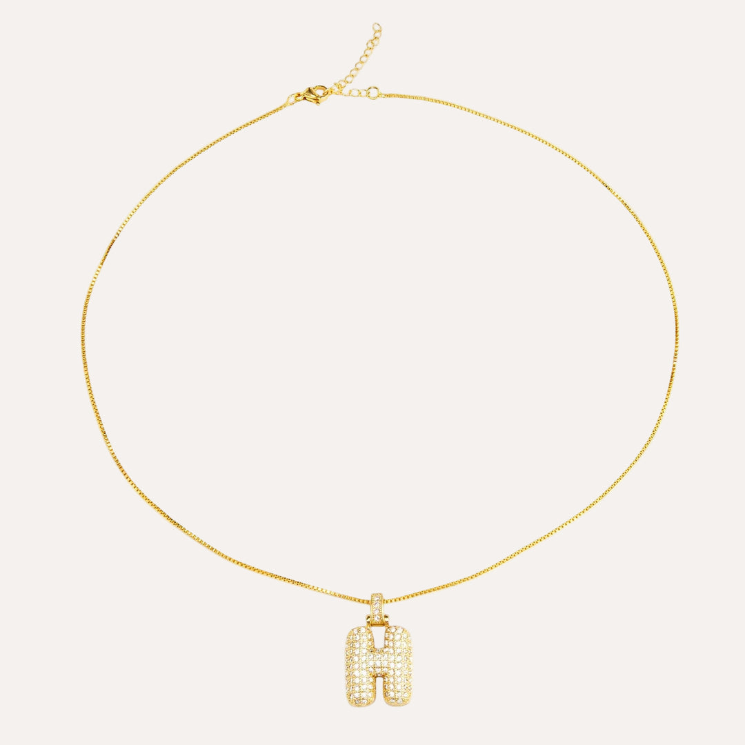 Initial Necklace for Women | Trendy Crystal Pendant Chain Necklace | Soria Jewelry