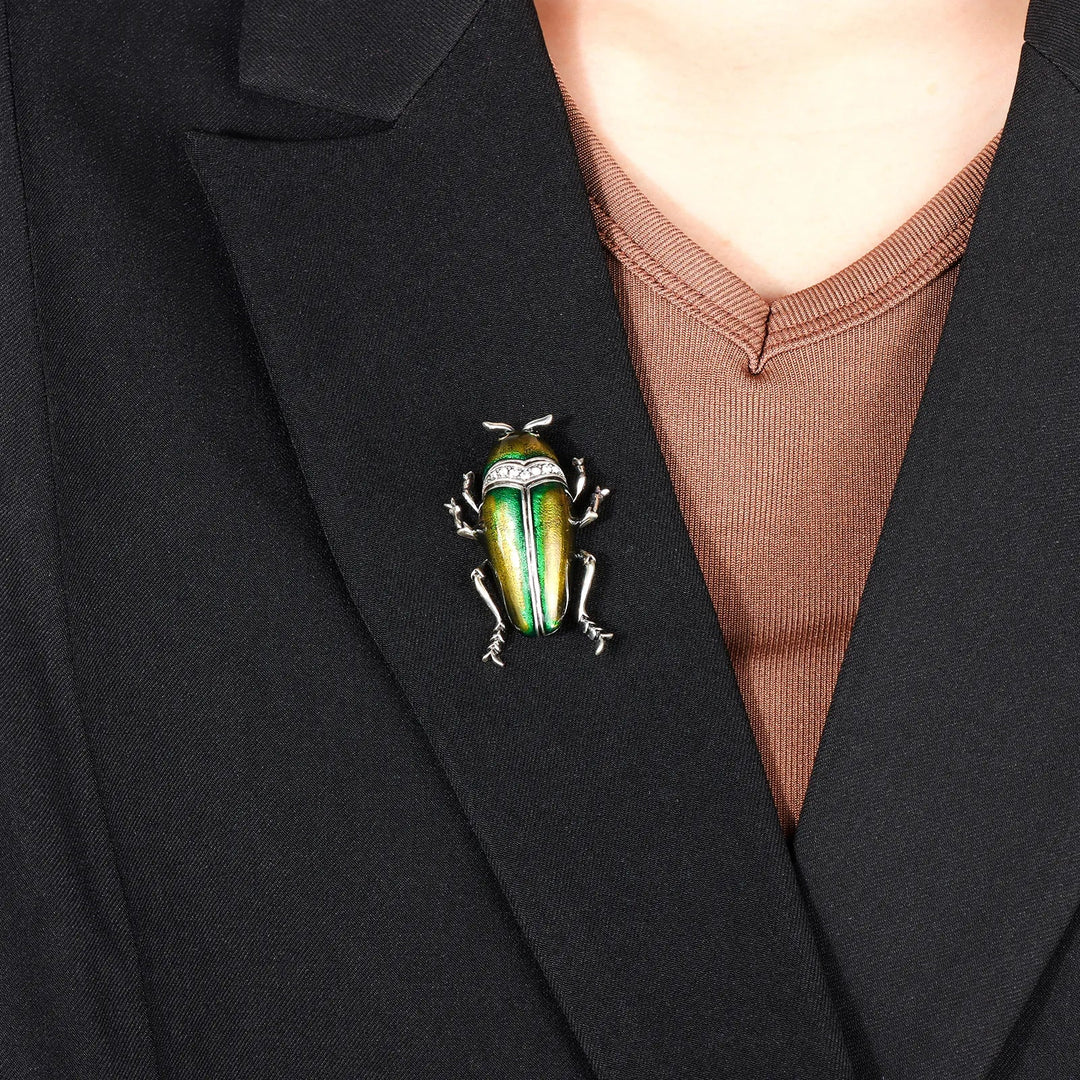 Beetle Insects Brooch for Women | Unique Animal Pin | Soria Jewelry