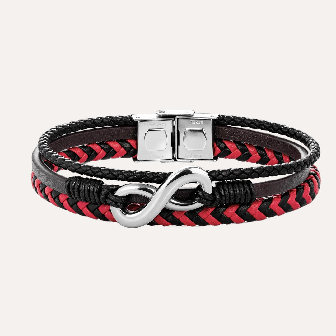 Braided Leather Bracelet for Men | Unique Infinity Symbol Design | Soria Jewelry