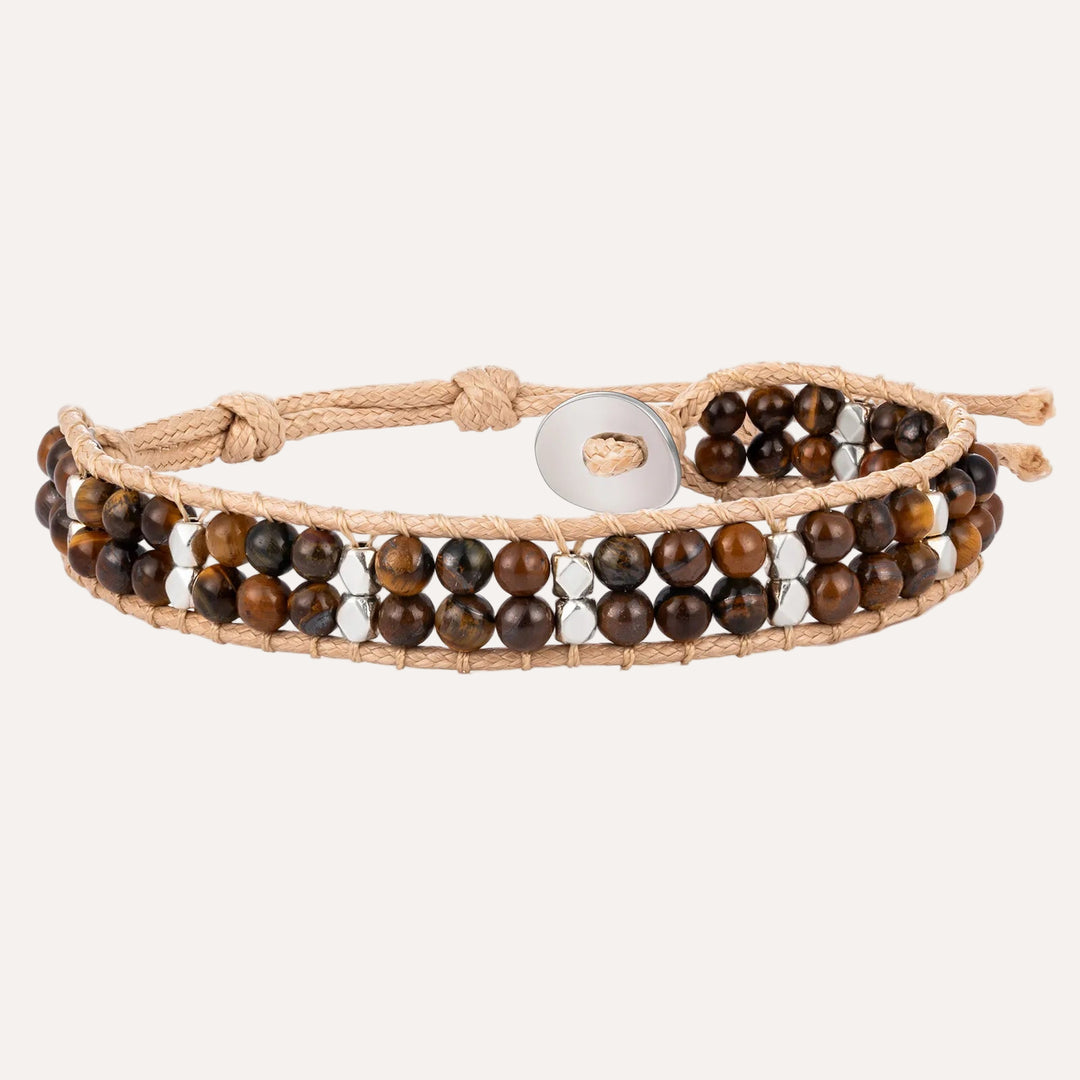 Beaded Woven Bracelet for Women | Fashion Double Layer Bead Design | Soria Jewelry