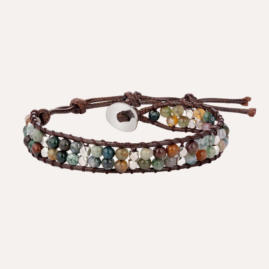 Beaded Woven Bracelet for Women | Fashion Double Layer Bead Design | Soria Jewelry